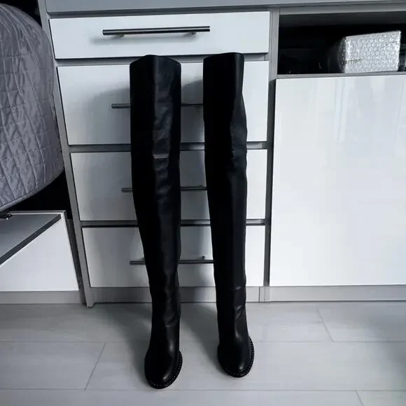Tamara Mellon Black Calfskin “Prediction” Over-the-Knee Boots Size 39 - Picture 5 of 9